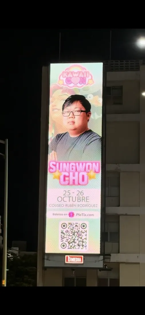 Kawaii Con en Santurce · junto al Hospital Pavía, valla publicitaria en Puerto Rico